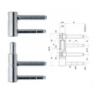 Fiche compl&egrave;te M+F r&eacute;glables - menuiserie bois - n&oelig;ud 16 mm - 10 pi&egrave;ces OTLAV