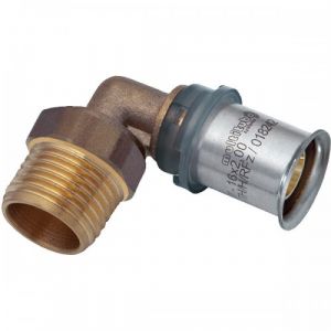 Coude 90° à sertir diamètre 32 mm / M 26x34 pour tube multicouche - G2F23037 MULTITUBO
