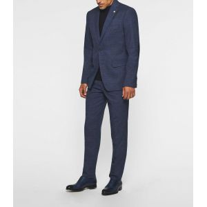 IZAC - Veste ville à carreaux esprit Prince de Galles marine SWING