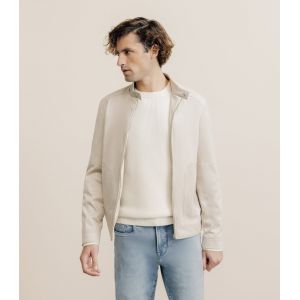 IZAC - Blouson en suédine écru