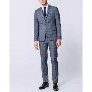 IZAC - Veste prince de galles bleue ''Pilar''