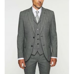 IZAC - Veste à carreaux esprit Prince de Galles grise SOBRE