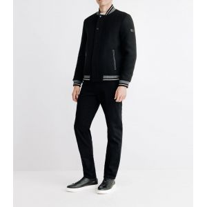 IZAC - Blouson teddy en laine noir