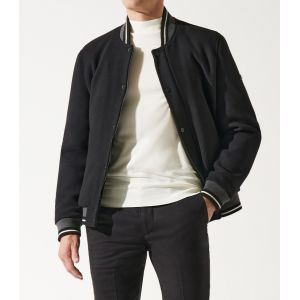 IZAC - Blouson teddy en laine noir
