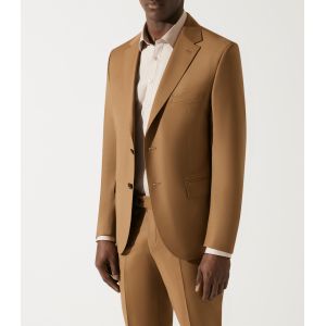 IZAC - Costume 2 boutons en laine camel