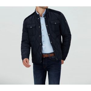 IZAC - Blouson surchemise matelass&eacute; marine ''Tibault''