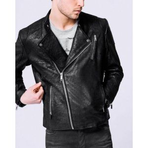 IZAC - Perfecto en daim noir ''Diable noir''