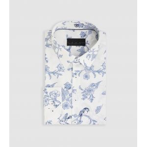 IZAC - Chemise à imprimé oiseaux blanche ''Maelo''
