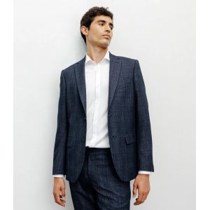 IZAC - Veste ville Prince de Galles bleu denim