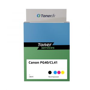 Pack de 2 cartouches d'encre compatibles Canon PG40/CL41 noir et tricolor