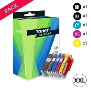 Compatible Canon PGI580XXL/CLI581XXL Pack 5 cartouches Noires/couleurs