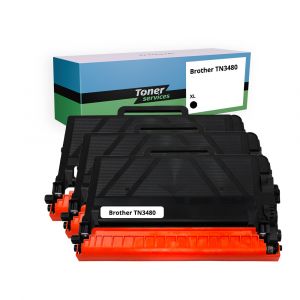 Pack de 3 toners compatible Brother TN3480 Noir