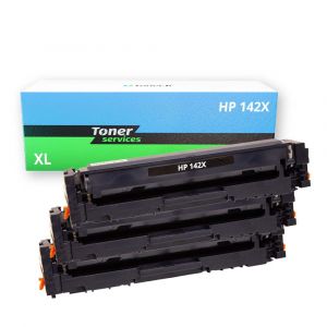 Pack de 3 toners compatible HP 142X Noir - H-142X