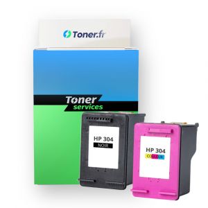 Pack de 2 cartouches d'encre compatibles HP 304 Noir et couleurs