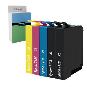 Pack de 5 cartouches d'encre compatibles Epson Pomme XL Noir et couleurs