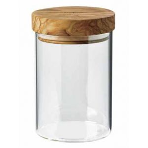 Pot en verre 0,6 Litre avec couvercle herm&eacute;tique en olivier &oslash; 10 ...