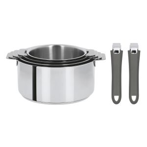 Série de 4 casseroles Mutine amovibles 14 à 20 cm + 2 poignées gr...