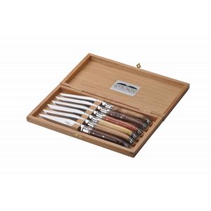 Coffret 6 couteaux Laguiole Prestige Bois assortis Groupe 2 finit...