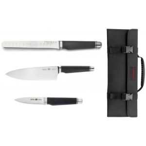 Set de 3 couteaux DeBuyer avec leur pochette de rangement