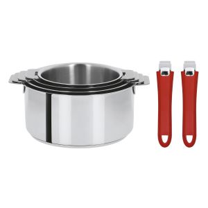 Série de 4 casseroles Mutine amovibles 14 à 20 cm + 2 poignées fr...