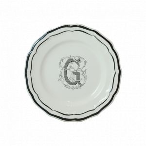 Assiette Canapés 16.5 cm A FILET MANGANESE MONOGRAMME