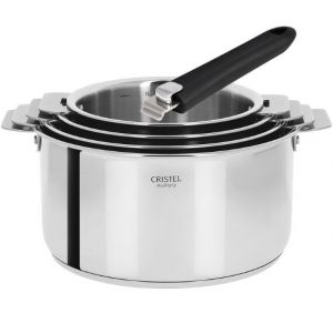 S&eacute;rie de 4 casseroles Casteline amovible 14 &agrave; 20 cm avec 2 poign&eacute;...