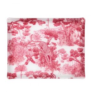 Plateau Acrylique 37 X 28cm Animalia Rouge