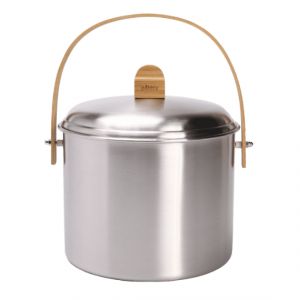 Seau à compost d'intérieur 7 L - inox/bambou avec filtre charbon