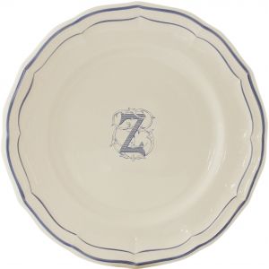 Assiette Canapés 16.5 cm Z FILET BLEU MONOGRAMME