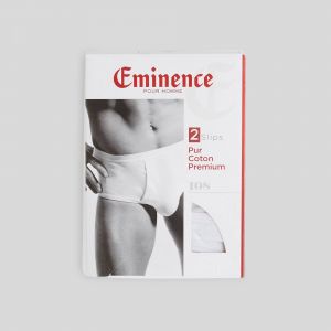 Lot de 2 slips taille haute ouvert côte fine en coton Eminence, certifié OEKO-TEX