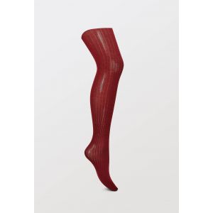 Collant en laine &agrave; c&ocirc;tes plates contenant de la laine CHAUD