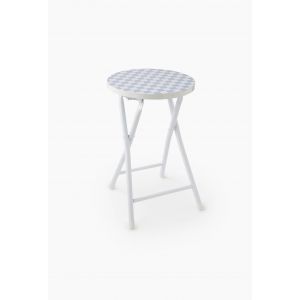 Tabouret pliant imprimé, 30xH45 cm, en métal et bois