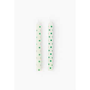 Lot de 2 bougies flambeaux &agrave; pois, H25cm