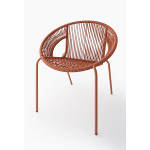 Fauteuil cordes, :  69x64xH76 cm, en m&eacute;tal et polyester