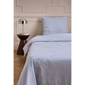 Housse de couette unie seersucker, percale de coton bio GOTS