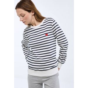 Sweat marini&egrave;re avec broderie coeur en molleton