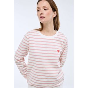 Sweat marini&egrave;re avec broderie coeur en molleton