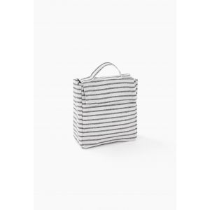 Sac d&eacute;jeuner pochette ray&eacute;, en coton, 21x10x23cm - 5L
