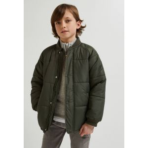 Doudoune matelass&eacute;e unie col teddy