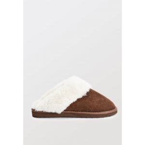 Mules c&ocirc;tel&eacute;es int&eacute;rieur en fausse fourrure