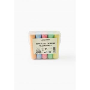 15 craies de trottoir multicolores