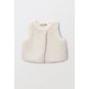 Gilet sans manches uni en fausse fourrure