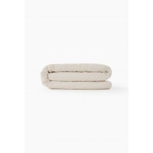 Housse de couette ray&eacute; seersucker , percale de coton bio GOTS