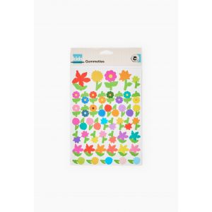 Gommettes fleurs, 1 &agrave; 4,5 cm x 87 pcs