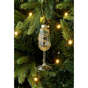 Ornement champagne, en verre