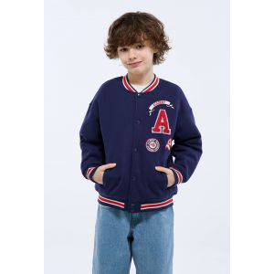 Teddy boutonn&eacute; bicolore en coton