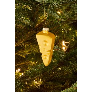 Ornement gruy&egrave;re, 9cm, en verre