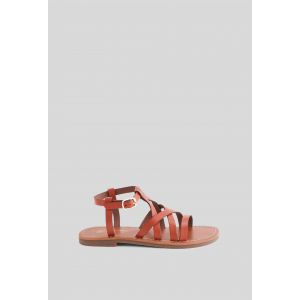 Sandales &agrave; brides en cuir