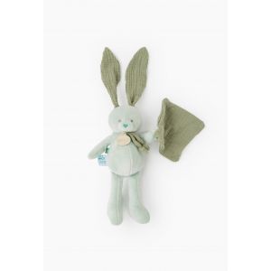 Pantin lapin avec doudou lange assortiment