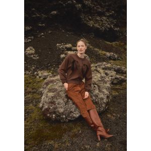 Jupe culotte en cuir de ch&egrave;vre